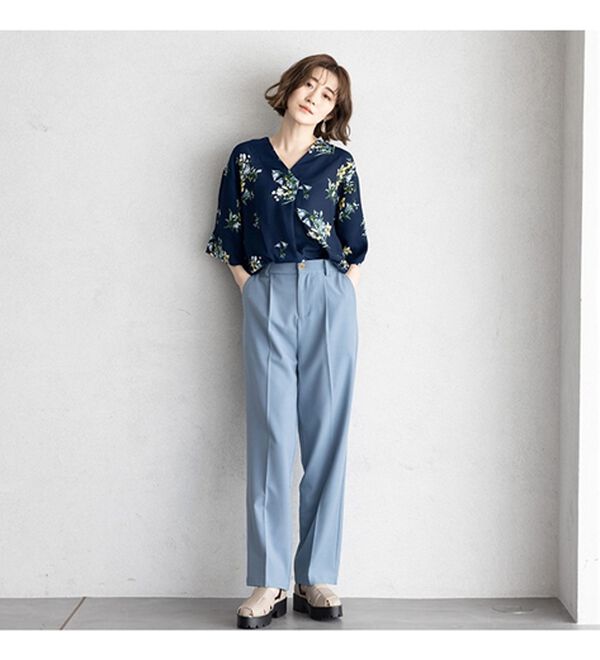 GeeRA（ジーラ）の「花柄フレアースリーブブラウス（ブラウス）」｜詳細画像