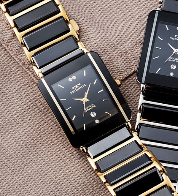 「テクノス　セラミックサファイア時計（メンズ腕時計）」｜ゴールド色