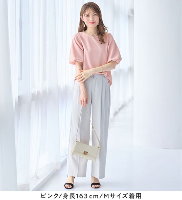 alotta（アロッタ）の「＜６つの機能付＞パフ袖ハートネックブラウスＴシャツ（ブラウス）」｜詳細画像