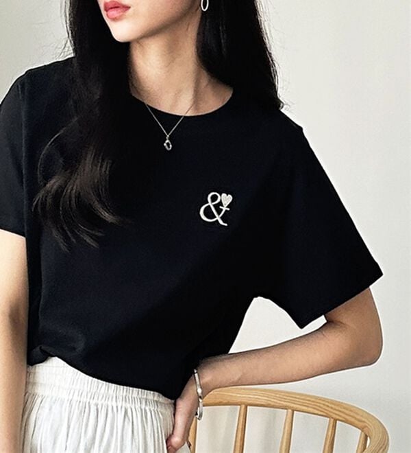 GeeRA（ジーラ）の「アンドハート刺しゅうＴシャツ（Tシャツ）」｜詳細画像