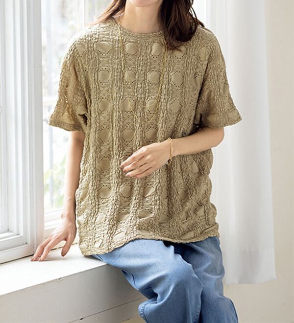 ルフラン（ルフラン）の「着る美人。レースジャカード（カットソー）」｜詳細画像