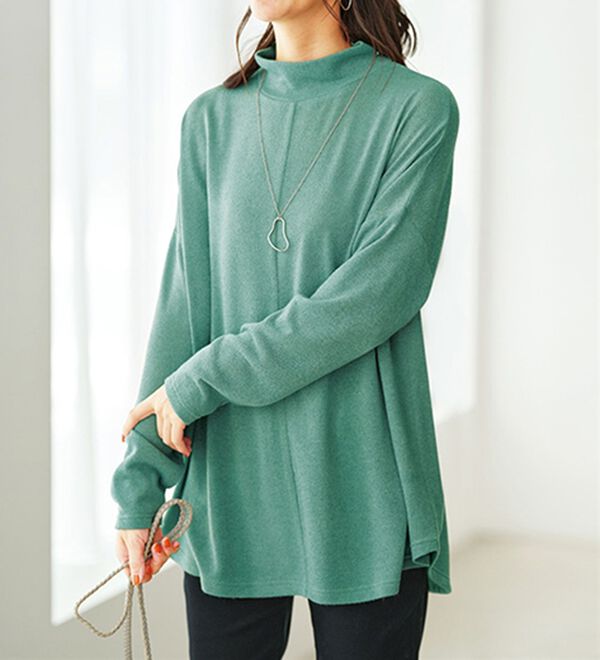 杢調素材ドルマンデザインチュニック - ベルーナ【公式】