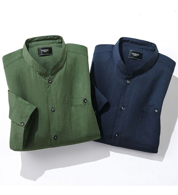 「涼風感じるゆったり７分袖シャツ（メンズシャツ）」｜詳細画像