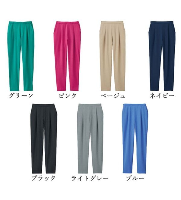 RANAN（ラナン）の「【ひんやり・ＵＶ】機能付麻調美脚タックテーパードパンツ（フルレングスパンツ）」｜詳細画像