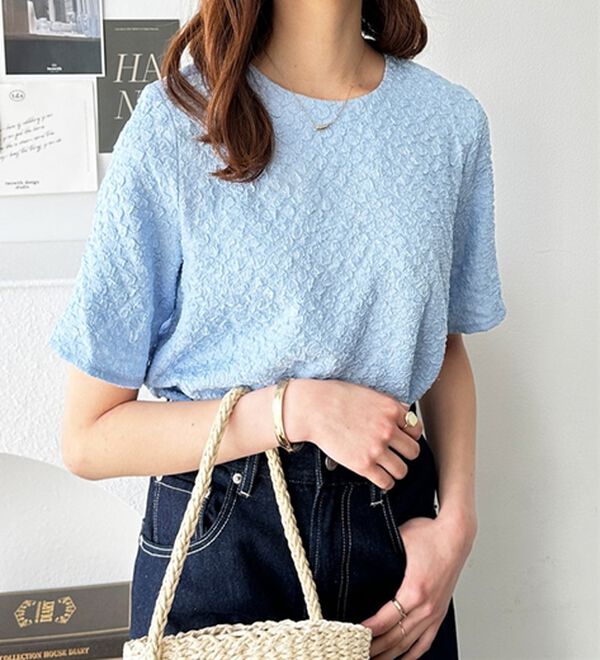 GeeRA（ジーラ）の「ふくれジャカードテクスチャーブラウス（ブラウス）」｜詳細画像