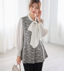 GeeRA（ジーラ）の「【２点セット】ニットツイードジレベストセットアップスーツ（パンツスーツ）」