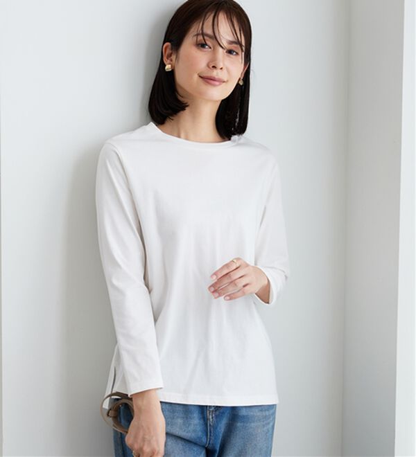 BELLUNA（ベルーナ）の「綿１００％大人顔サマ見えプルオーバー（カットソー）」｜詳細画像