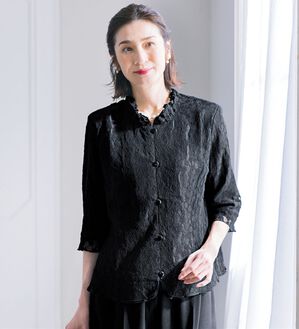 ルフラン（ルフラン）の「フォーマルレースブラウス（ブラックフォーマル（喪服・礼服））」｜黒