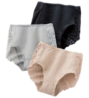 LAVIENNE（ラヴィエンヌ）の「【３色組】綿混ショーツ（ショーツ）」｜バックレース