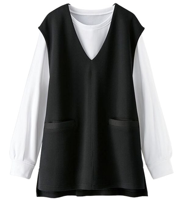 BELLUNA（ベルーナ）の「静電気防止インナー付Ｖネックベストアンサンブル（アンサンブル）」｜詳細画像