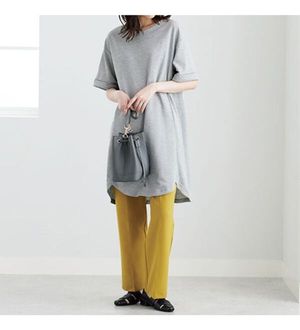 BELLUNA（ベルーナ）の「かのこ素材裾ラウンドチュニックワンピース（チュニックワンピース）」｜詳細画像