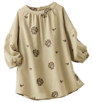 BELLUNA（ベルーナ）の「刺しゅうデザインふんわり袖ブラウス（ブラウス）」｜ベージュ系