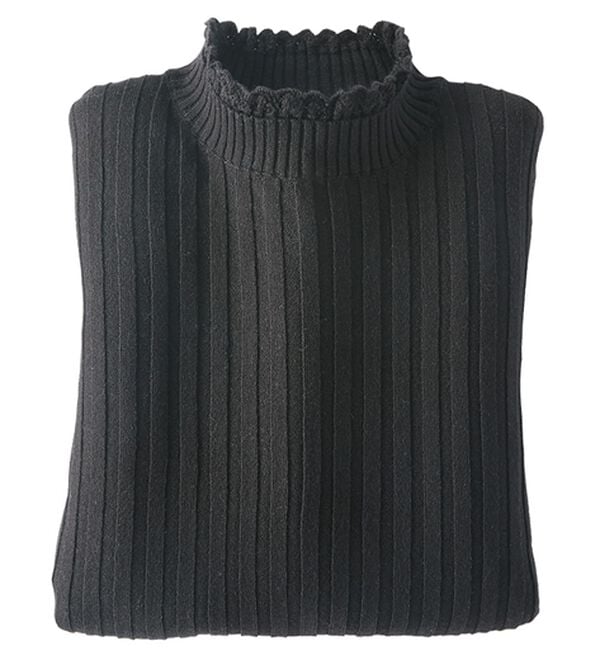 BELLUNA（ベルーナ）の「ウール入りウォッシャブルセーター（ニット・セーター）」｜黒