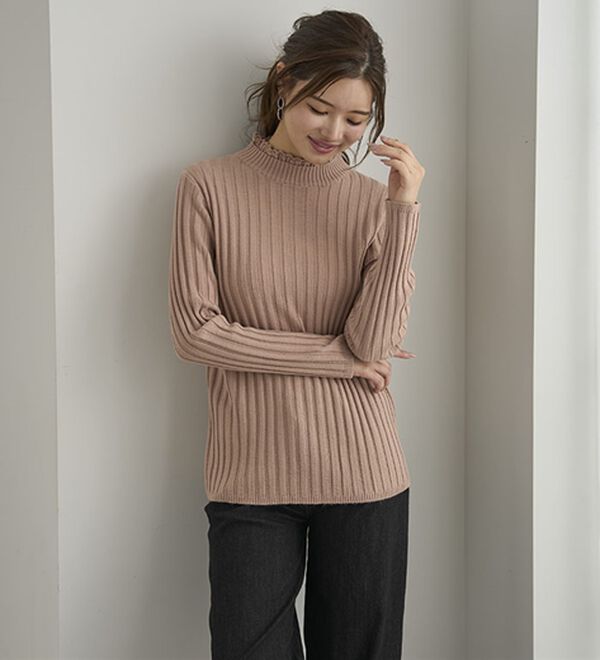BELLUNA（ベルーナ）の「ウール入りウォッシャブルセーター（ニット・セーター）」｜詳細画像