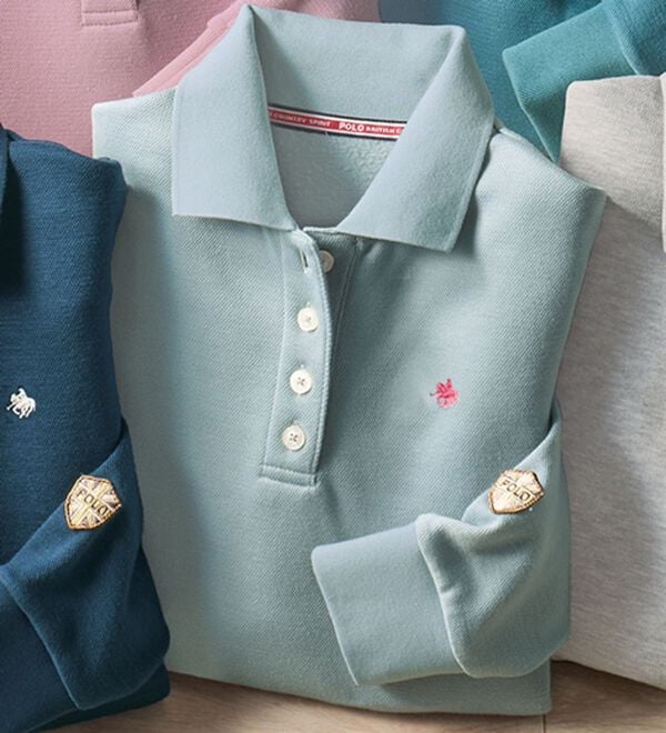 BELLUNA（ベルーナ）の「【ＰＯＬＯ　ＢＣＳ】裏起毛かのこポロシャツ（ポロシャツ）」｜サックス