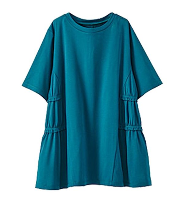 BELLUNA（ベルーナ）の「ヒンヤリ！サイドギャザー使いチュニック（チュニック）」｜詳細画像