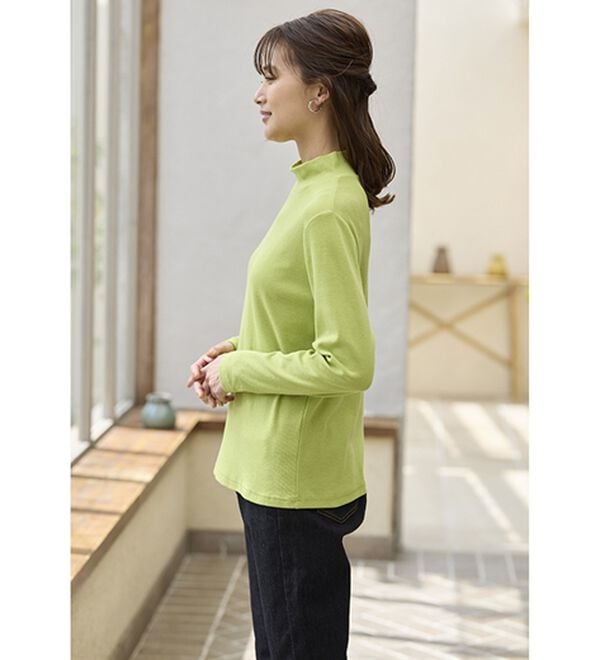 BELLUNA（ベルーナ）の「綿混リブハイネックプルオーバー（カットソー）」｜詳細画像