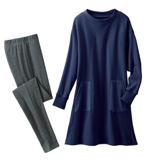 LAVIENNE（ラヴィエンヌ）の「毛玉ができにくい！裏ファーチュニック（パジャマ・ルームウェア）」｜ネイビー