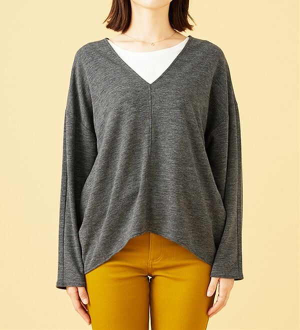 BELLUNA（ベルーナ）の「キレイ見えVネックプルオーバー（カットソー）」｜詳細画像