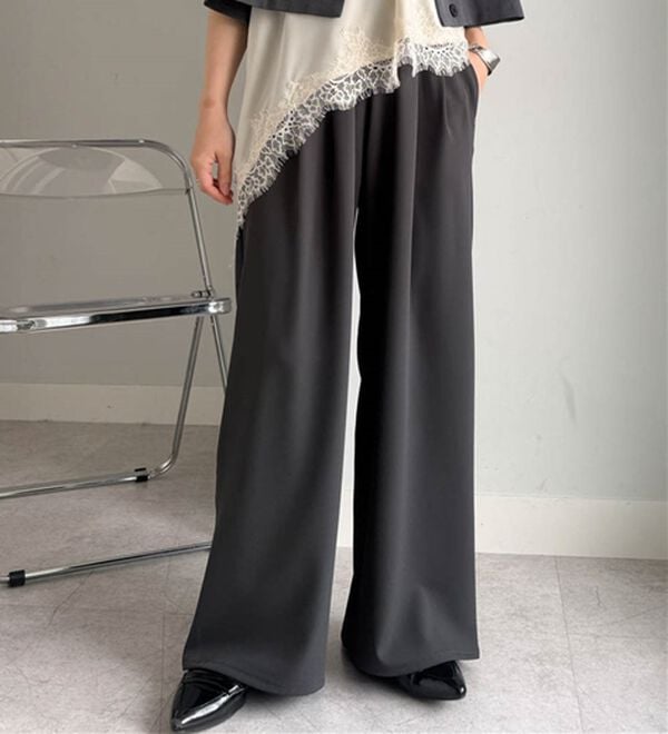 RANAN（ラナン）の「ひんやり！とろみ2タック体型カバーパンツ（フルレングスパンツ）」｜詳細画像