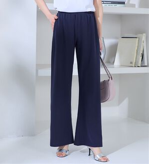 alotta（アロッタ）の「すっきり細見せ叶う！ストレッチセミワイドパンツ（ワイドパンツ・ガウチョ）」｜ネイビー