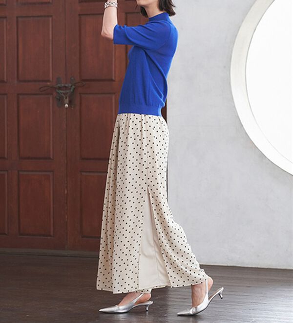 RANAN（ラナン）の「ひんやり！サイドスリットシフォンパンツ（フルレングスパンツ）」｜詳細画像