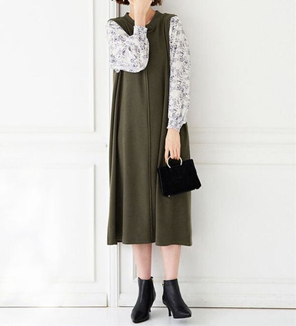 BELLUNA（ベルーナ）の「袖切替デザインハイネックワンピース（その他ワンピース）」｜詳細画像