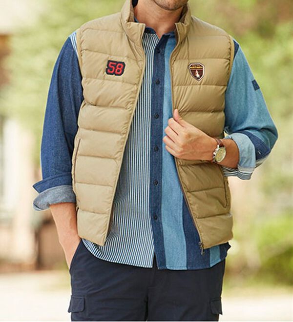 「＜ハッシュパピー＞切替えお洒落なデニムシャツ（メンズシャツ）」｜詳細画像