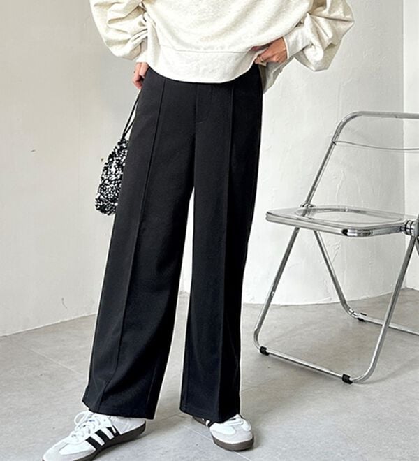 GeeRA（ジーラ）の「美脚ストレッチセミワイドパンツ（ワイドパンツ・ガウチョ）」｜詳細画像