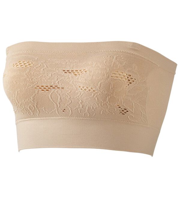 「【２色組】ズレにくい花柄メッシュチューブブラ（ブラジャー）」｜詳細画像