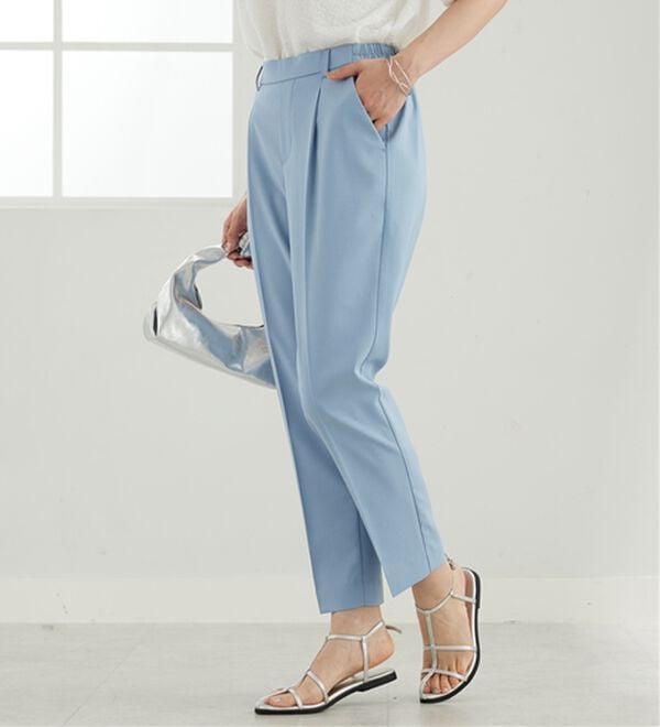 BELLUNA（ベルーナ）の「【選べる2丈】メランジストレッチ素材テーパードパンツ（テーパードパンツ）」｜詳細画像