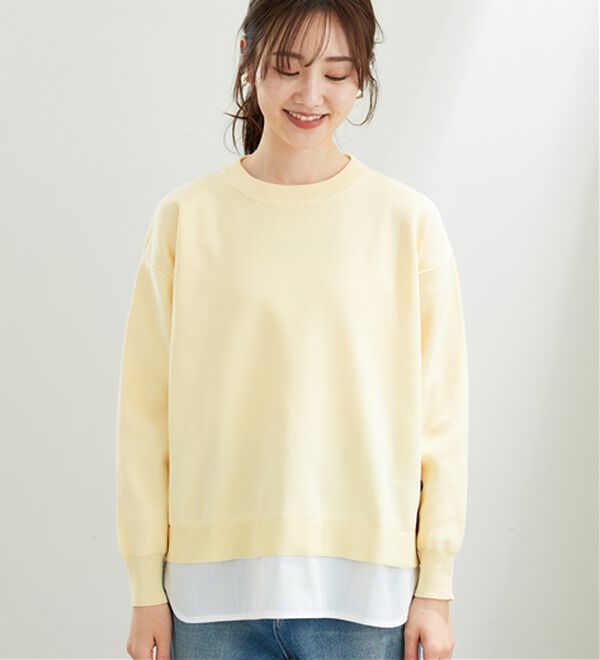 BELLUNA（ベルーナ）の「裾ボタン重ね着風ニットプルオーバー（ニット・セーター）」｜詳細画像