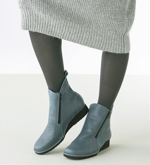 ルフラン（ルフラン）の「あったか裏フリース　牛革ダブルファスナーブーツ（ブーツ）」｜詳細画像