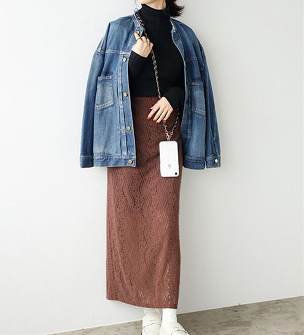 GeeRA（ジーラ）の「起毛レースタイトスカート（ロングスカート）」｜詳細画像