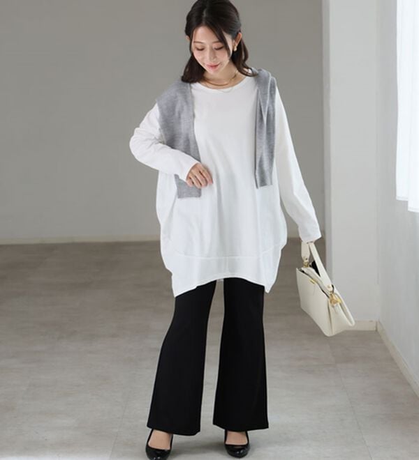 A HAPPY MARILYN（アハッピーマリリン）の「【Ｍ～８Ｌ】選べる袖！コク－ンシルエットチュニック（チュニック）」｜詳細画像