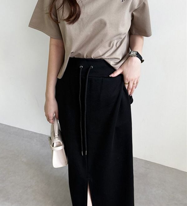 GeeRA（ジーラ）の「フロントスリットスウェットナロースカート（ロングスカート）」｜詳細画像