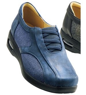 BELLUNA（ベルーナ）の「５Ｅストレッチ切替スリッポンシューズ（スリッポン）」｜ネイビー