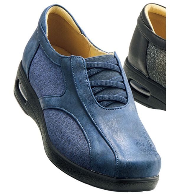 BELLUNA（ベルーナ）の「５Ｅストレッチ切替スリッポンシューズ（スリッポン）」｜ネイビー