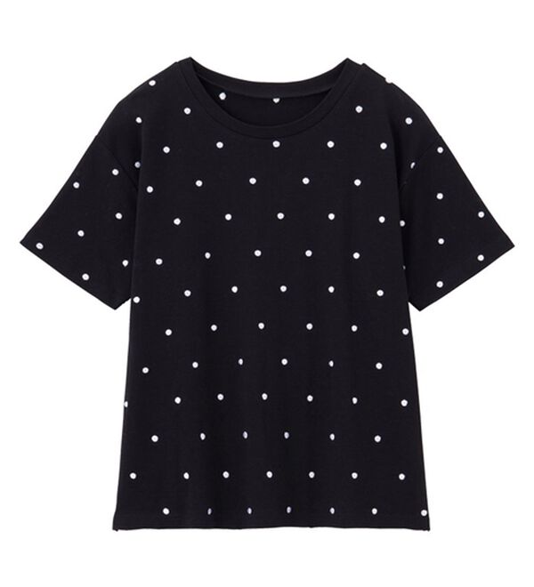 GeeRA（ジーラ）の「綿１００％ドット刺しゅうシルケットＴシャツ（Tシャツ）」｜詳細画像