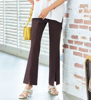 VINNO（ヴィノ）の「嬉しい機能付スリットフレアーパンツ（フルレングスパンツ）」｜詳細画像