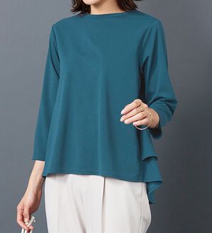BELLUNA（ベルーナ）の「美人顔バックフレアーブラウス（ブラウス）」｜ブルーグリーン