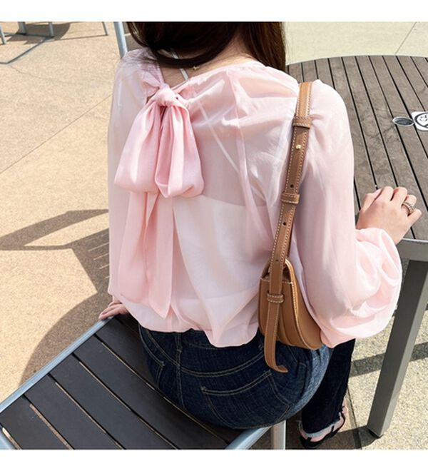 GeeRA（ジーラ）の「バックリボンシアーブラウス（ブラウス）」｜詳細画像