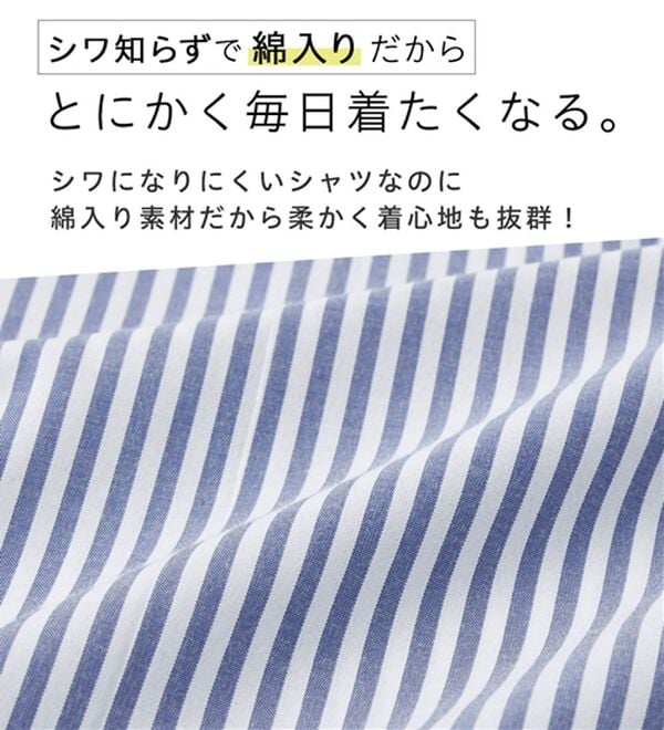 Viola e Viola（ヴィオラ エ ヴィオラ）の「【シワになりにくい】ゆったりストライプビックシャツ（シャツ）」｜詳細画像
