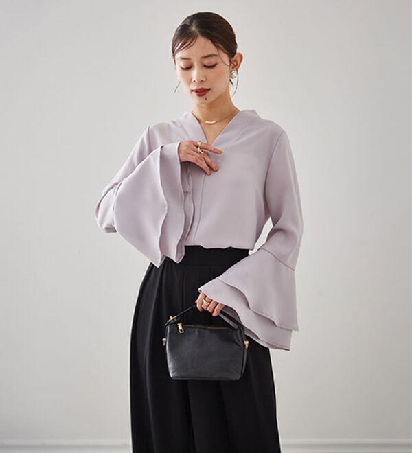 RANAN（ラナン）の「袖ペプラムデザイントップスセットアップ（セットアップ）」｜詳細画像