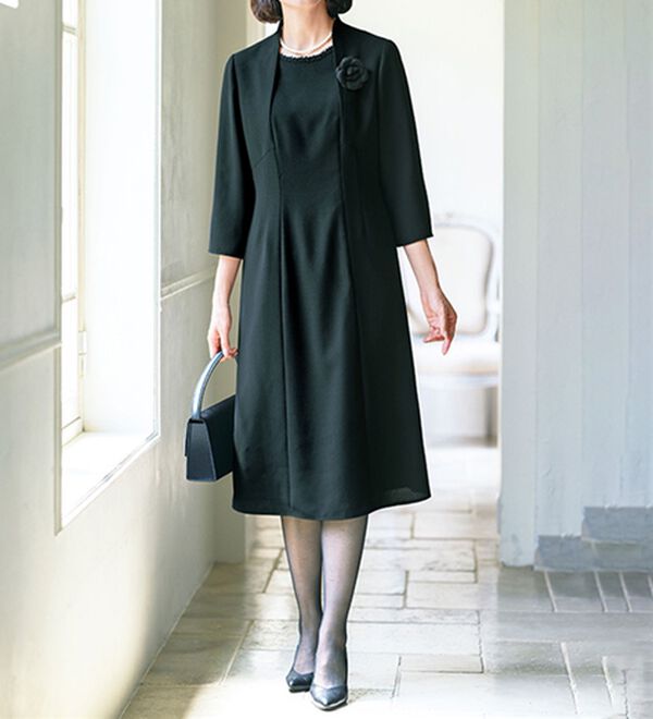 ルフラン（ルフラン）の「お得なオールシーズンワンピース（ブラックフォーマル（喪服・礼服））」｜黒