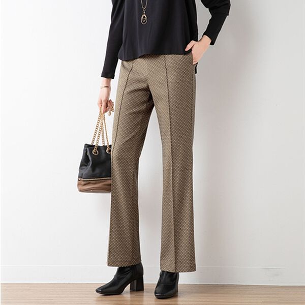 ルフラン（ルフラン）の「【２本組】ジャカード素材ストレッチパンツ＜ブラン＞（フルレングスパンツ）」｜詳細画像