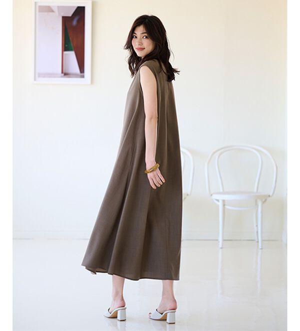 RANAN（ラナン）の「ひんやり！麻調合繊フレアーワンピース（その他ワンピース）」｜詳細画像