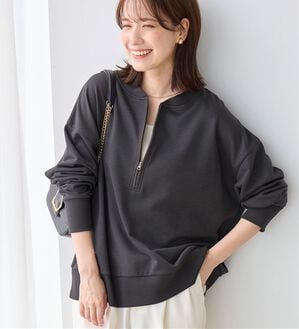 Viola e Viola（ヴィオラ エ ヴィオラ）の「抜け感！ハーフジップ大人スウェット（トレーナー・スウェット）」｜チャコール
