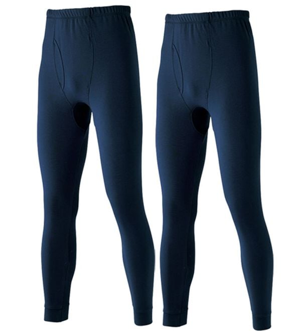 「【２枚組】＜ベルウォーム（Ｒ）＞しっかり厚地素材の＋４℃暖かインナー　ロングタイツ（メンズ靴下・タイツ）」｜ネイビー