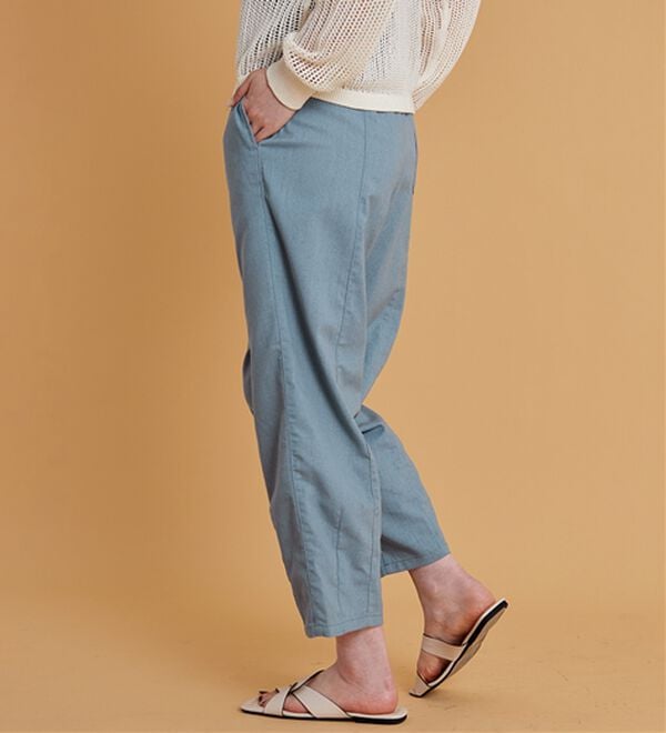 BELLUNA（ベルーナ）の「レーヨン麻入りゆったりワイドパンツ（フルレングスパンツ）」｜詳細画像